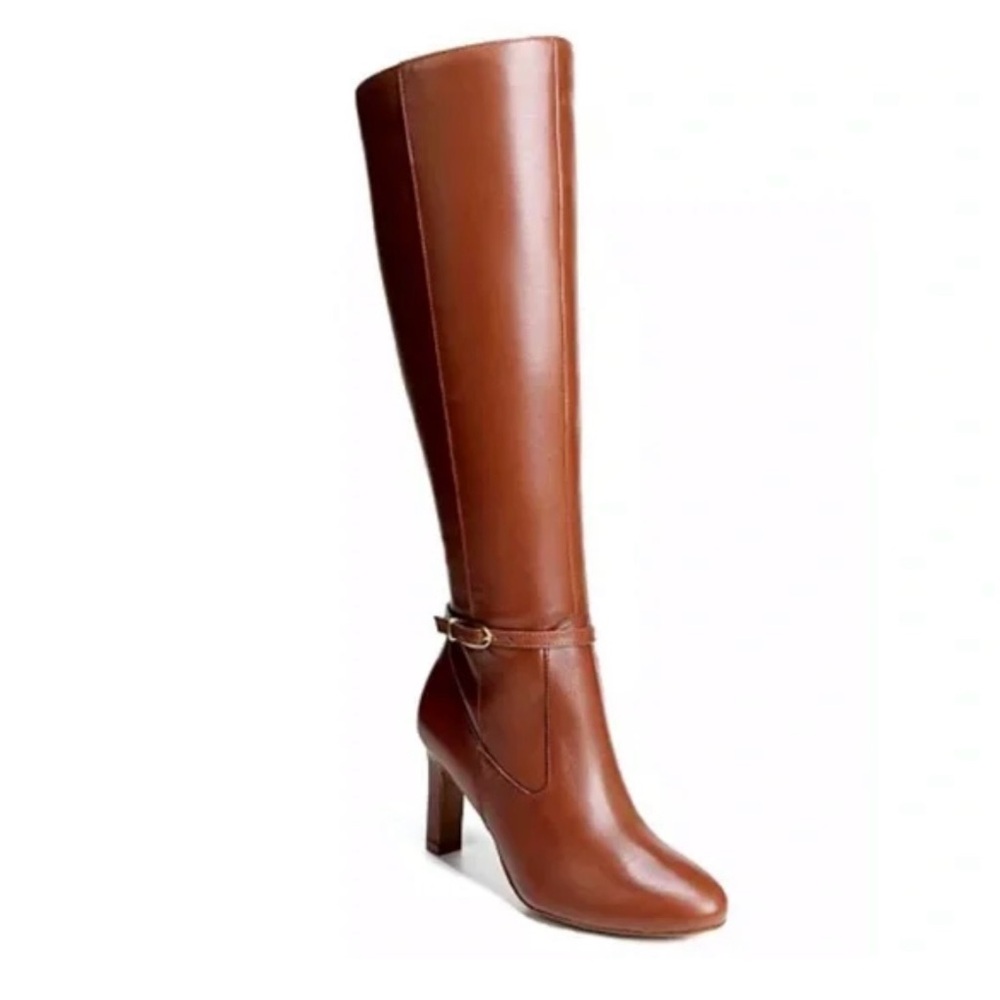 NIB Naturalizer Women's Henny Wide Calf Knee High Leather Boot Cocoa Brown 6.5